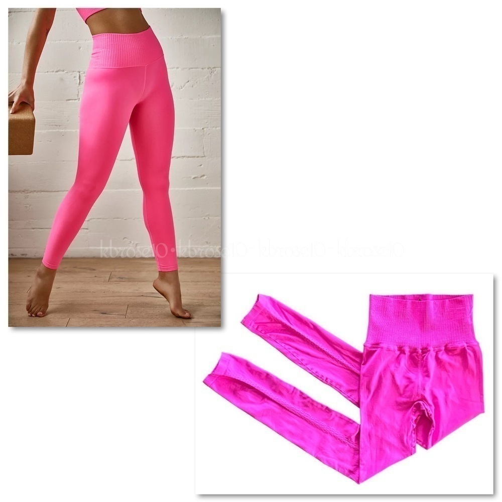 FP Movement by Free People 7/8 Length Good Karma Leggings Hot Pink NWOT XS - Picture 3 of 10